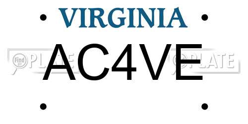 AC4VE Virginia License Plate