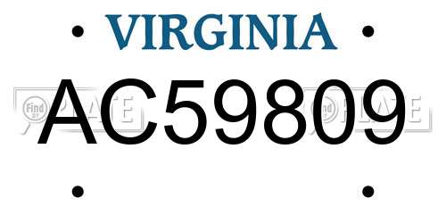 AC59809 Virginia License Plate
