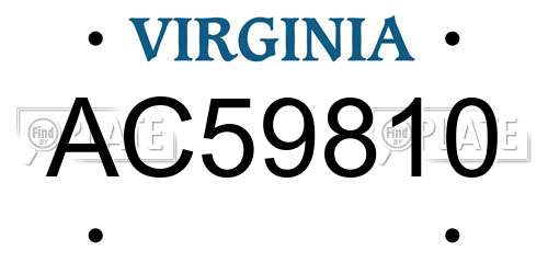 AC59810 Virginia License Plate
