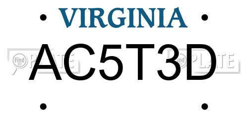 AC5T3D Virginia License Plate
