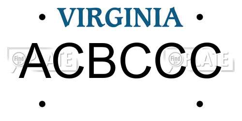 ACBCCC Virginia License Plate