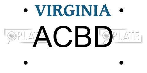 ACBD Virginia License Plate