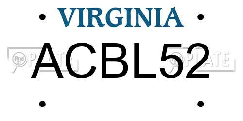 ACBL52 Virginia License Plate