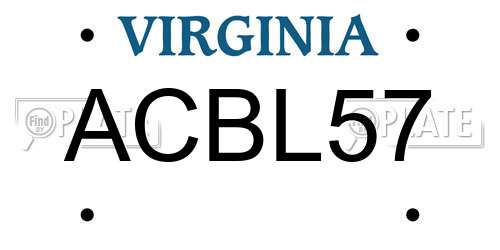 ACBL57 Virginia License Plate