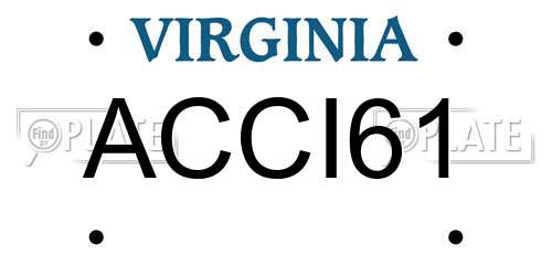 ACCI61 Virginia License Plate