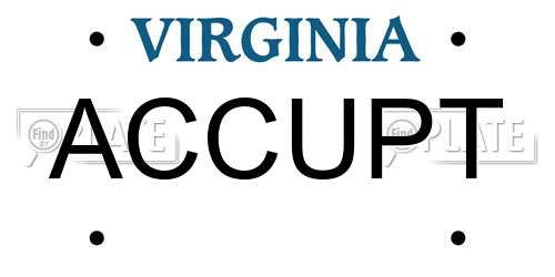 ACCUPT Virginia License Plate