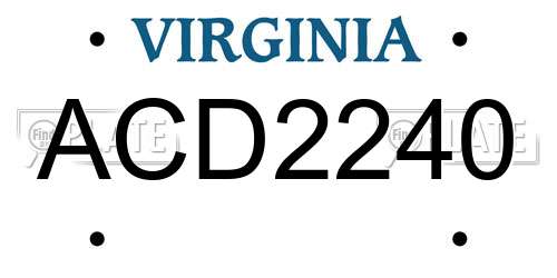 ACD2240 Virginia License Plate