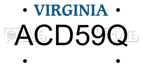 ACD59Q Virginia License Plate