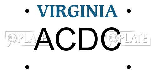 ACDC Virginia License Plate