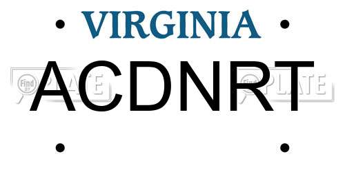 ACDNRT Virginia License Plate