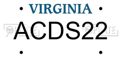 ACDS22 Virginia License Plate