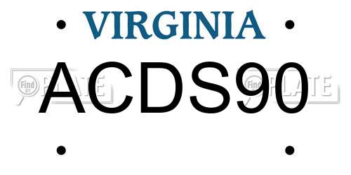 ACDS90 Virginia License Plate