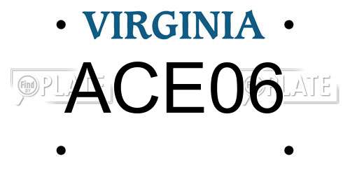 ACE06 Virginia License Plate