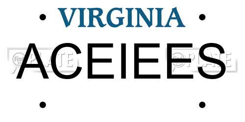 ACEIEES Virginia License Plate