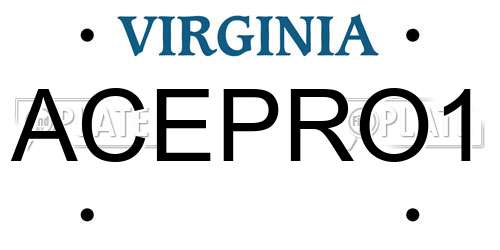 ACEPRO1 Virginia License Plate