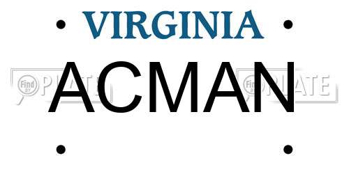 ACMAN Virginia License Plate