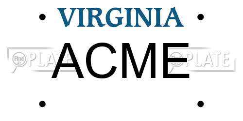 ACME Virginia License Plate