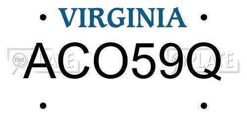 ACO59Q Virginia License Plate