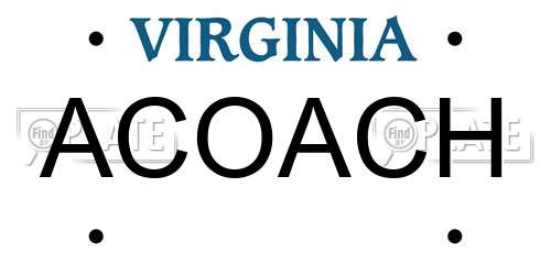 ACOACH Virginia License Plate