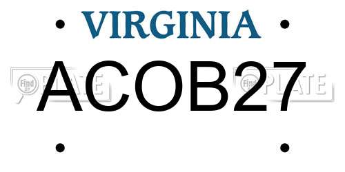 ACOB27 Virginia License Plate