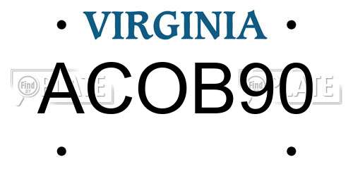 ACOB90 Virginia License Plate