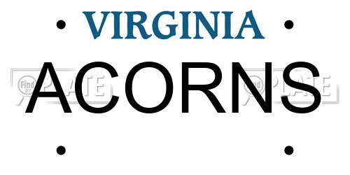 ACORNS Virginia License Plate