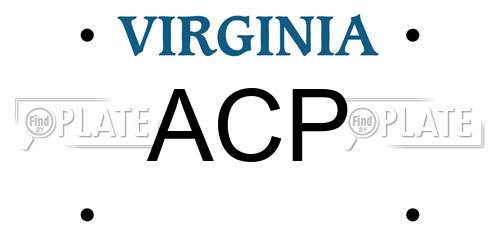 ACP Virginia License Plate