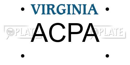 ACPA Virginia License Plate