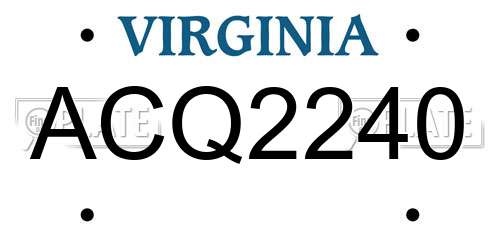 ACQ2240 Virginia License Plate