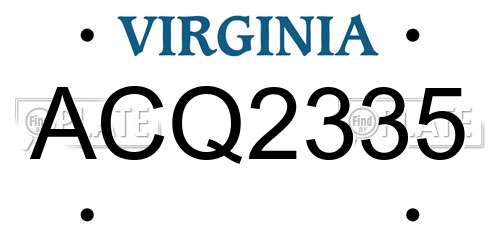 ACQ2335 Virginia License Plate