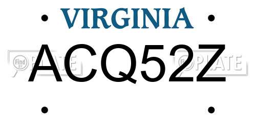ACQ52Z Virginia License Plate