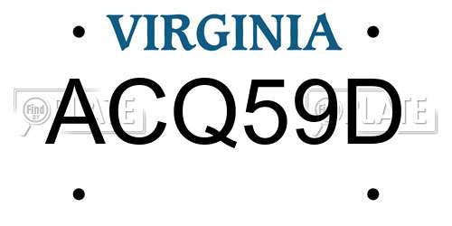 ACQ59D Virginia License Plate