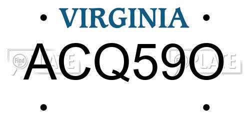 ACQ59O Virginia License Plate