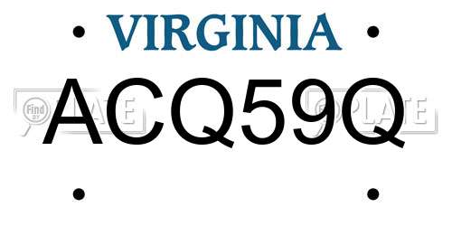 ACQ59Q Virginia License Plate