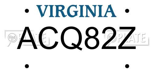 ACQ82Z Virginia License Plate