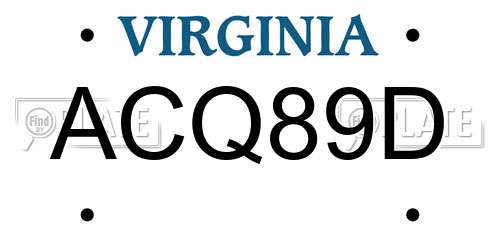 ACQ89D Virginia License Plate