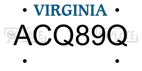 ACQ89Q Virginia License Plate