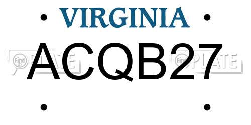 ACQB27 Virginia License Plate