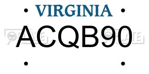 ACQB90 Virginia License Plate