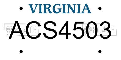 ACS4503 Virginia License Plate