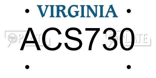 ACS730 Virginia License Plate