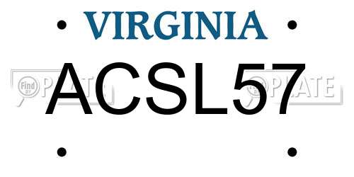 ACSL57 Virginia License Plate
