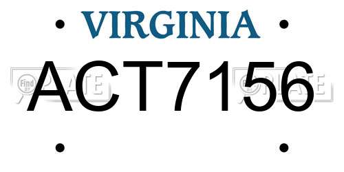 ACT7156 Virginia License Plate