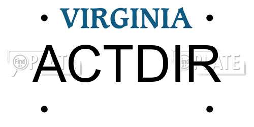 ACTDIR Virginia License Plate