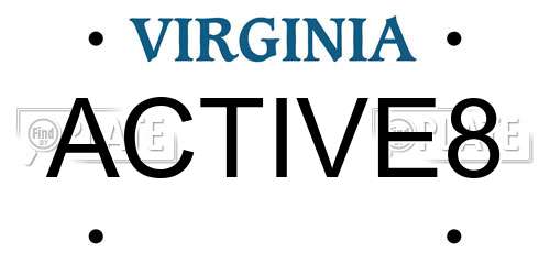 ACTIVE8 Virginia License Plate
