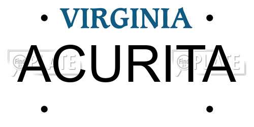 ACURITA Virginia License Plate