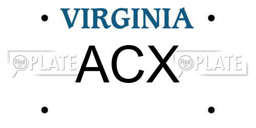 ACX Virginia License Plate