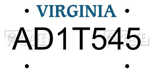AD1T545 Virginia License Plate