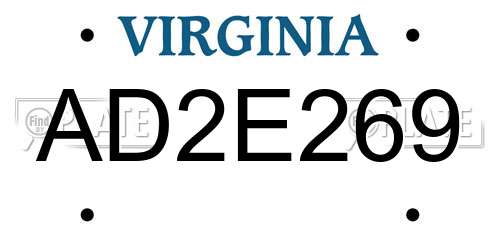 AD2E269 Virginia License Plate