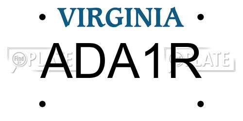ADA1R Virginia License Plate